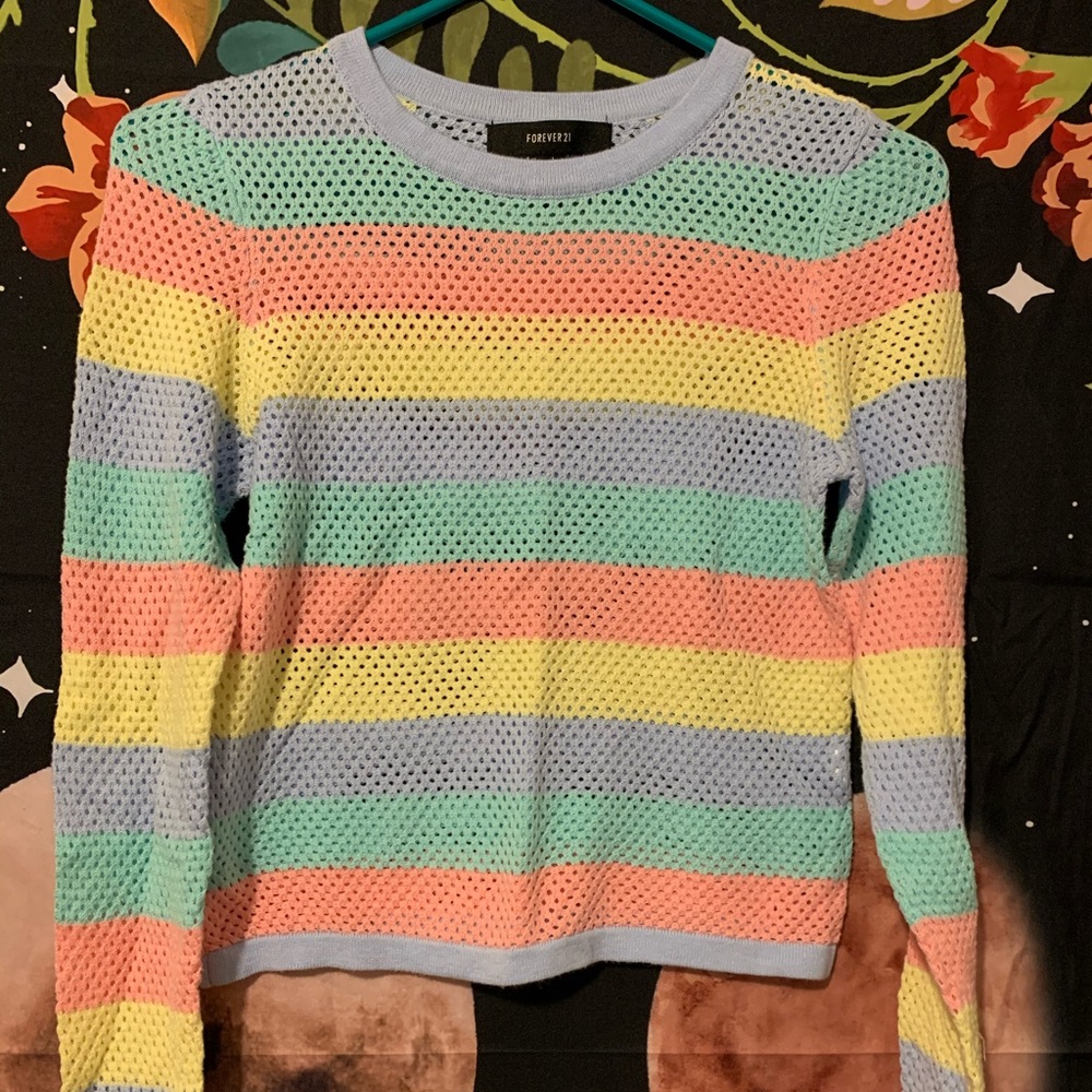 Forever 21 pastel rainbow long sleeve
